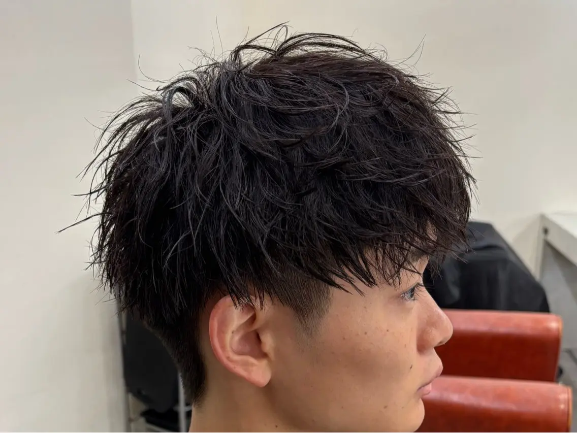ショート メンズ カット フェザーパーマメンズ ツイスパ京都駅前のヘアスタイル