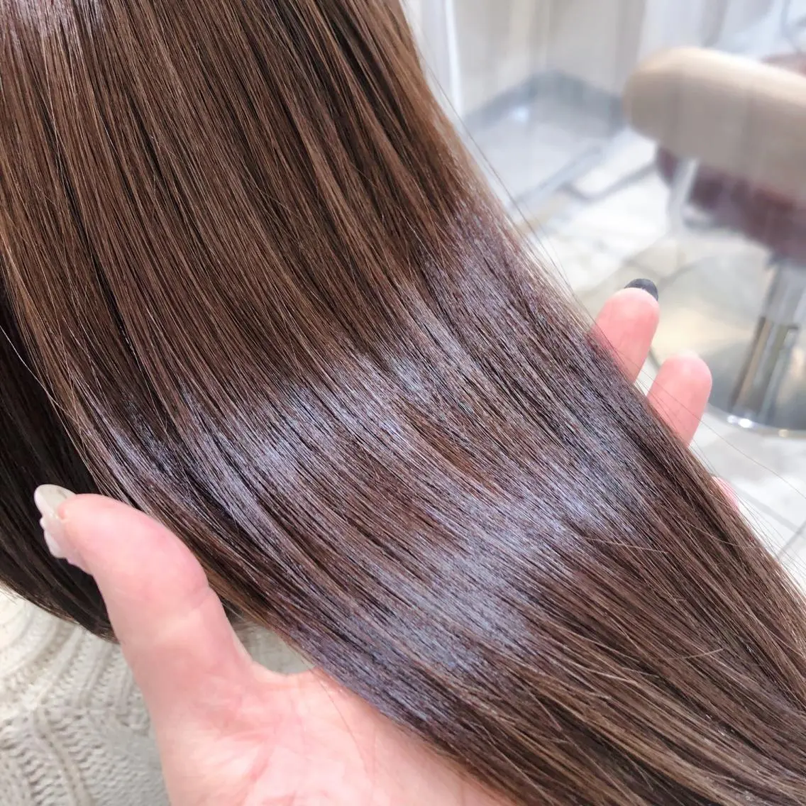 セミロング 髪質改善 トリートメント カット トリートメント ヘッドスパ 三箇島陽香/髪質改善 クロスパーマ縮毛矯正のヘアスタイル