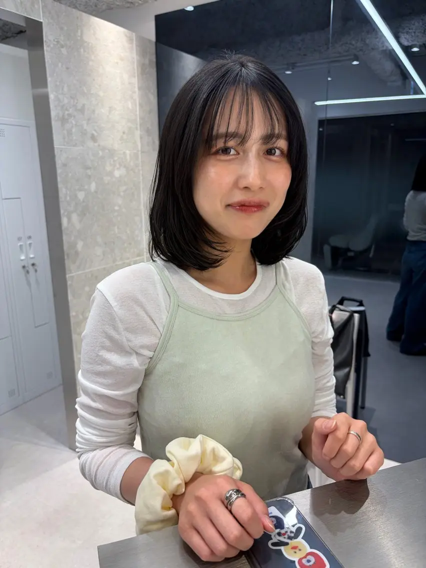 カット+ケアカラー(トリートメント入り)+髪質改善inner × outer treatmentの写真
