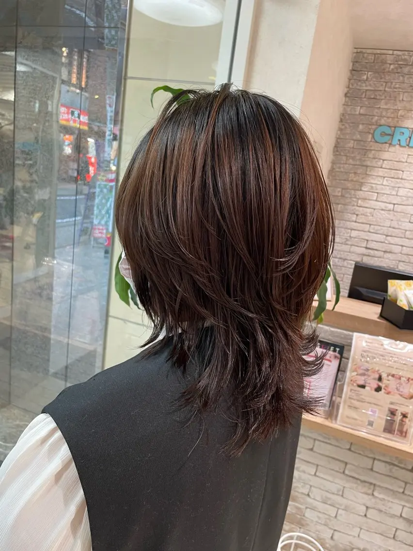 ミディアム ウルフカット カット ⚜️ウルフカット⚜️ タナミ　ミハルのヘアスタイル