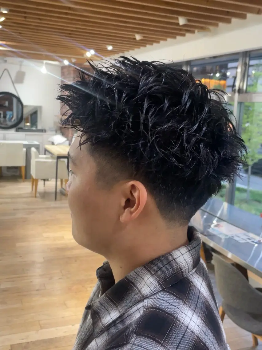 ショート メンズ メンズパーマ スパイキーショート くせ毛 ショートヘア カット ⚡️メンズ特化 /メンズパーマ✨谷野のヘアスタイル
