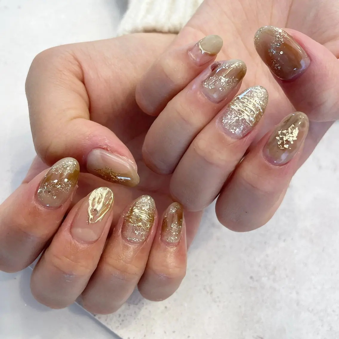 ネイル ハンドネイル Sea  nail by emaのネイルデザイン