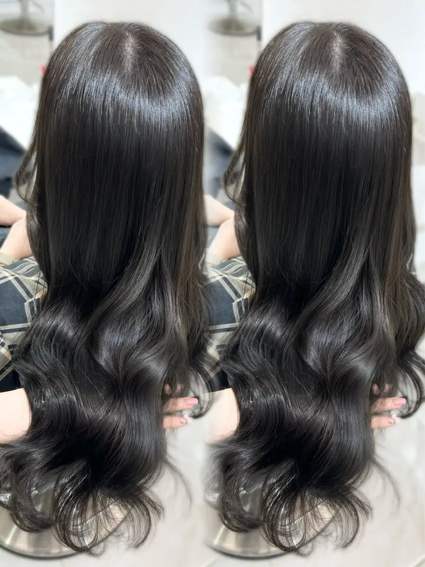 ロング カラー 透明感カラー グレージュ イルミナカラー オリーブグレージュ オリーブグレー ヘアカラー トリートメント 盛れる顔周り🤍渋谷 Risa🎀のヘアスタイル