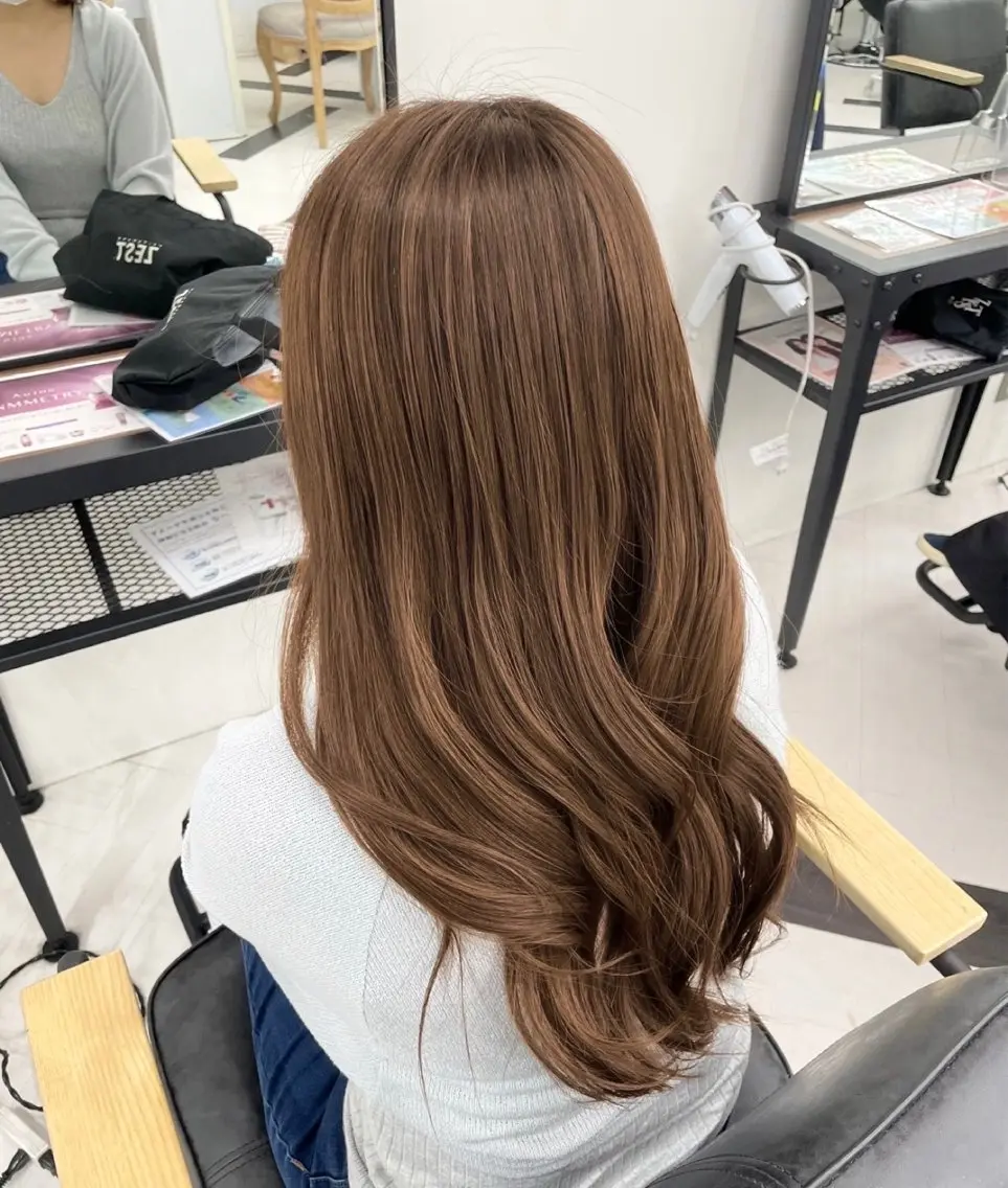 ミディアム カラー パーマ ヘアアレンジ メンズ ブラウンカラー 透明感カラー ココアブラウン 髪質改善 トリートメント mona/ ストレートスタイル✨のヘアスタイル