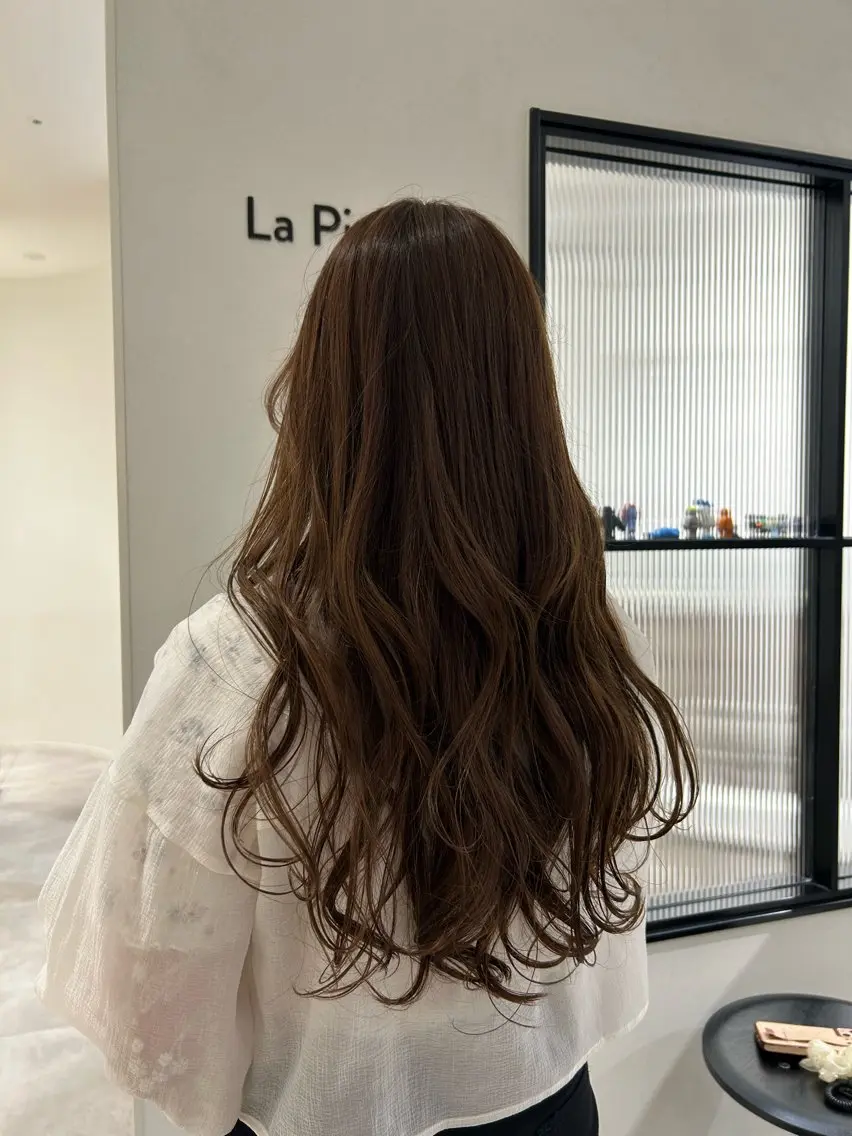ロング カラー ベージュカラー Nanami🧸🤍 ワンカラーモデル募集のヘアスタイル