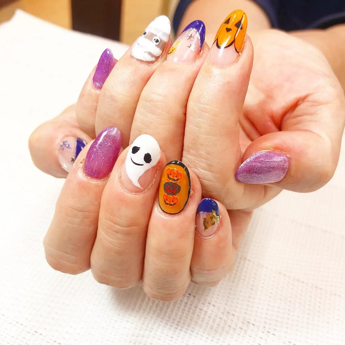 ネイル ハロウィン マグネットネイル ハンドネイル ハンドケア FASTNAIL PLUS 新宿店のネイルデザイン