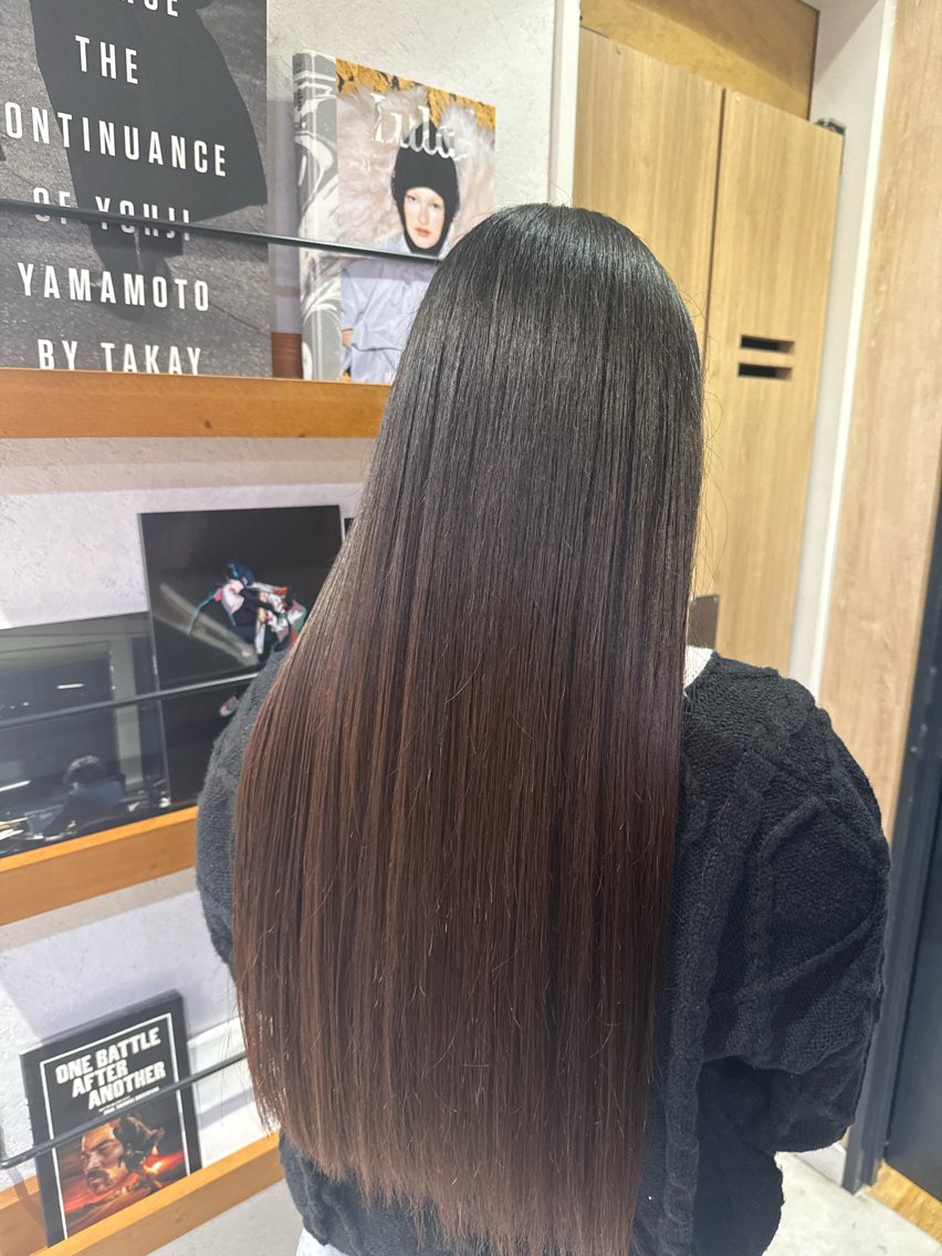 ロング 縮毛矯正 ナチュラルカラー& /パーマAKIRAのヘアスタイル