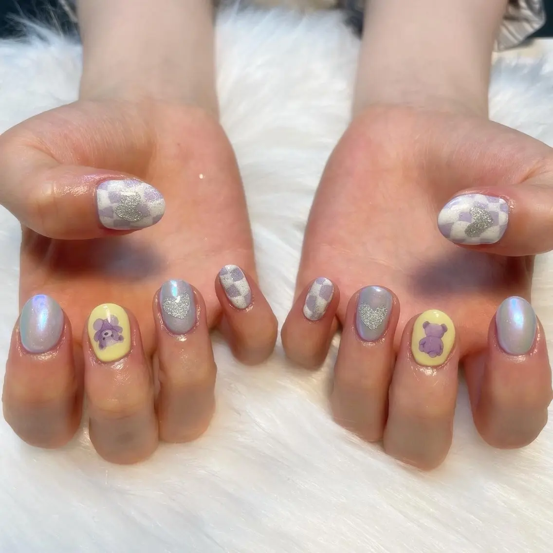 ネイル ハンドネイル ゴテゴテ💙ワンホン リオナのネイルデザイン