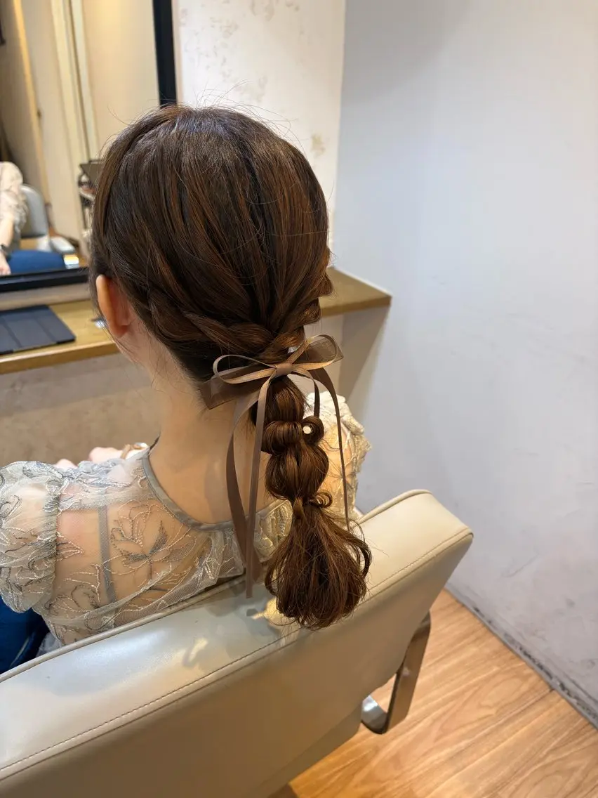 ヘアアレンジ ヘアセット 韓国ヘアー🇰🇷 MIWAのヘアスタイル