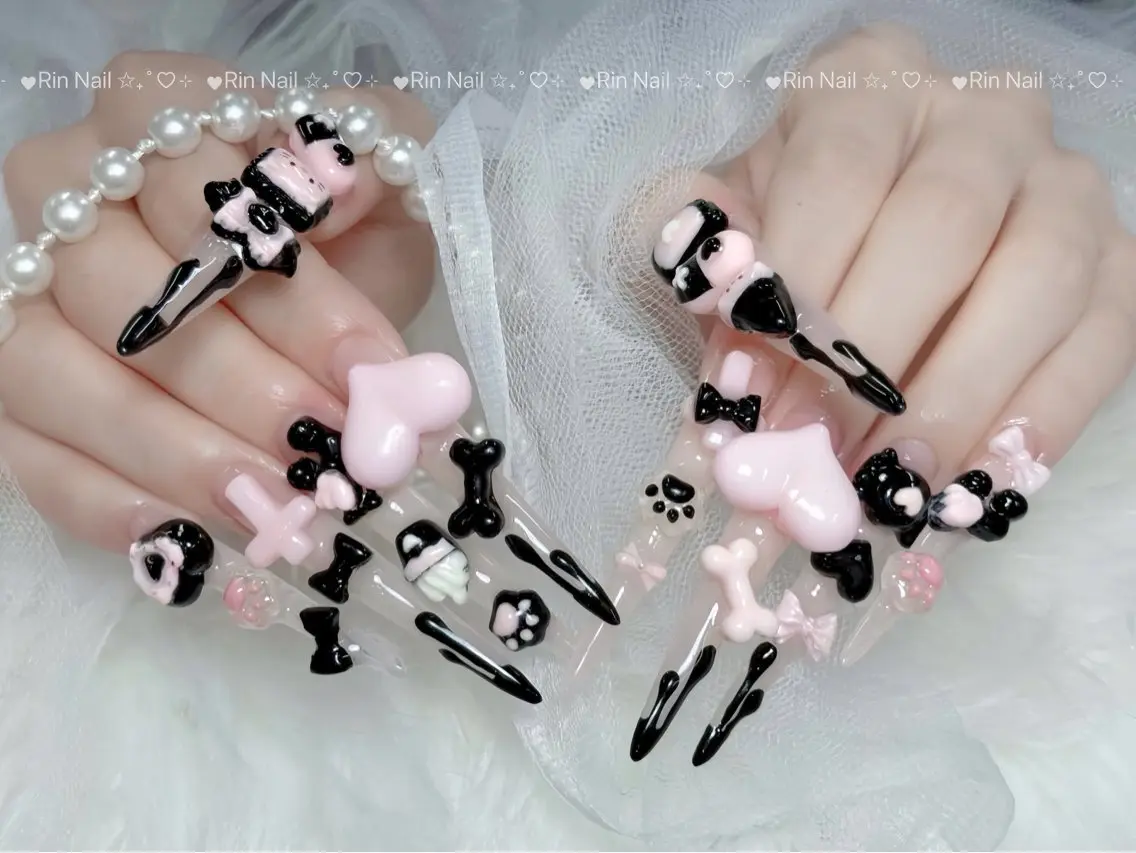 ネイル オーロラネイル チークネイル 桜ネイル クリアネイル ドット ハンドネイル Rin Nail Shinokuboのネイルデザイン