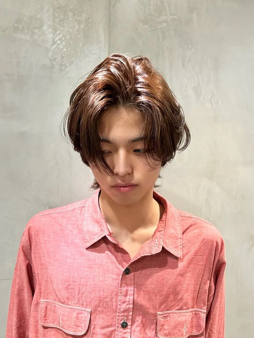 ミディアム カラー メンズ カット ヘアカラー タナカ カナ🫧のヘアスタイル