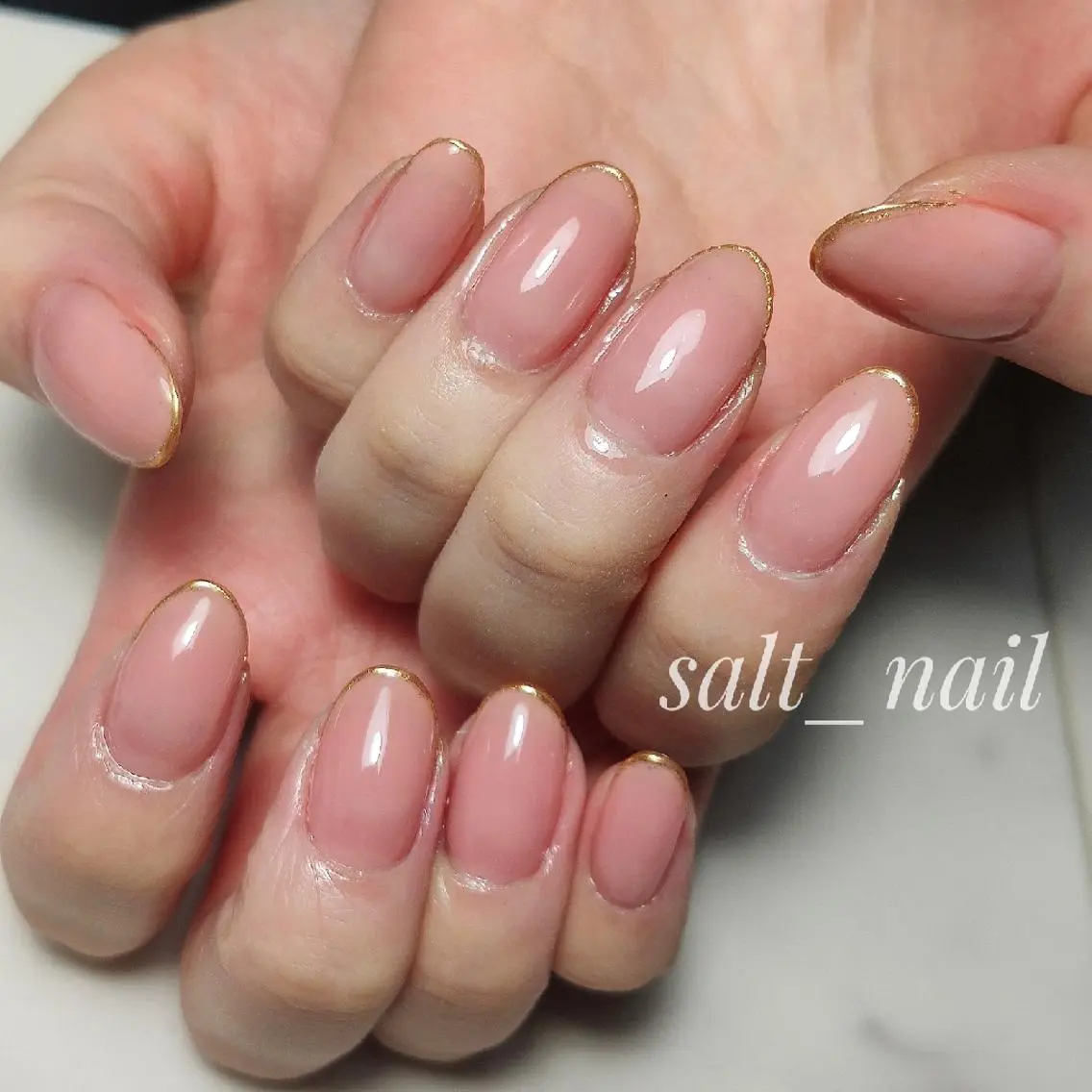 ネイル フレンチネイル ミラーネイル 個人サロン saltnailのネイルデザイン