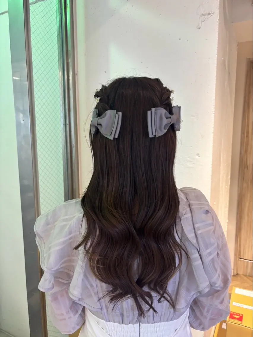 ロング ヘアアレンジ 暖色カラー/ ストレート/くるみのヘアスタイル