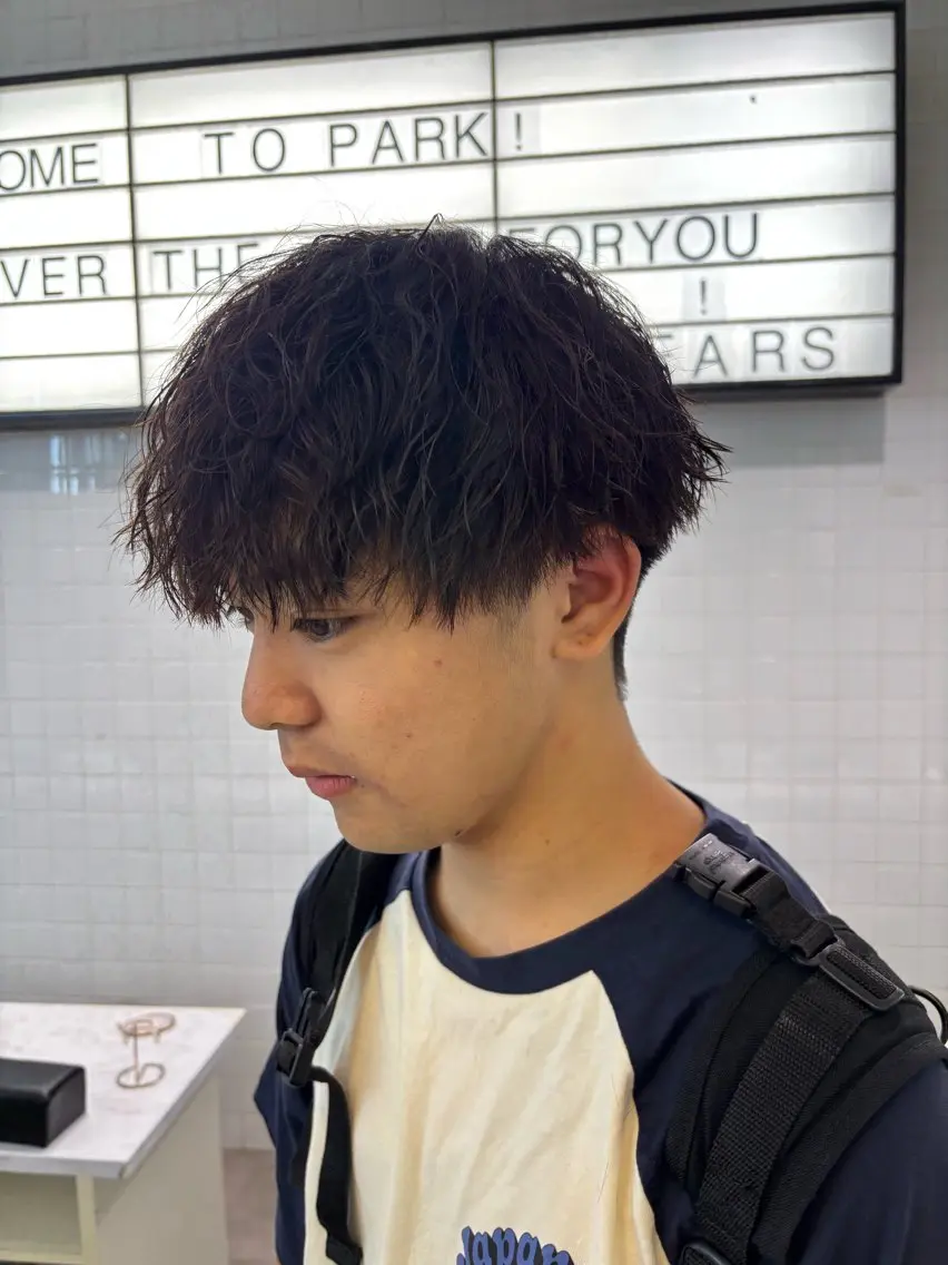 パーマ メンズ カット パーマ メンズパーマ/ メッシュ📍ユリのヘアスタイル