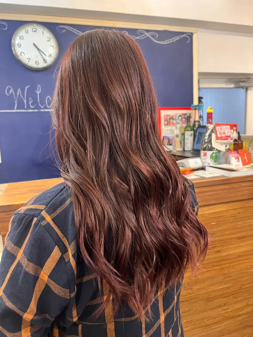 ロング カラー レッドカラー バイオレットカラー mary'sメリー /ニュアンスカラーのヘアスタイル