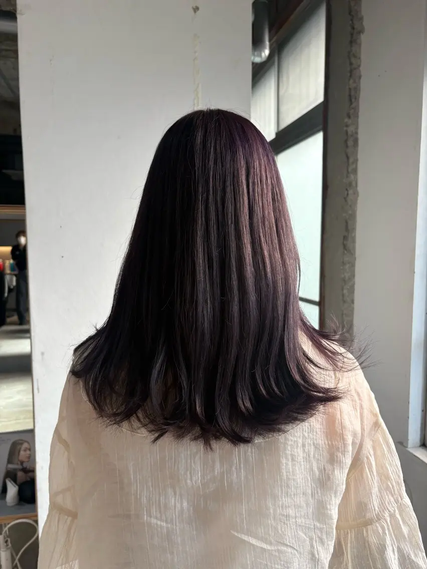 セミロング カラー ブリーチ ダブルカラー ラベンダーカラー ピンクカラー ヘアカラー 玉置七海✨ /透明感/髪質改善のヘアスタイル