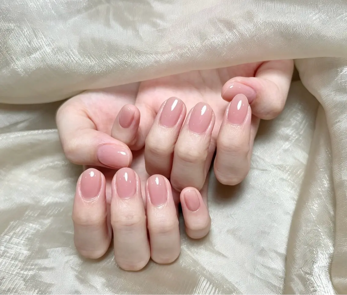 ネイル チークネイル 長さ出し フレンチネイル ジェルネイル 韓国ネイル ハンドネイル Lucky Nail Salon❶のネイルデザイン