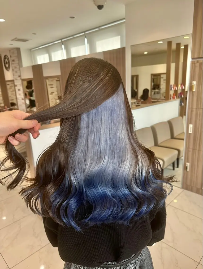 ロング カラー ブリーチ🎨デザイン カラー/れいじ🩶のヘアスタイル