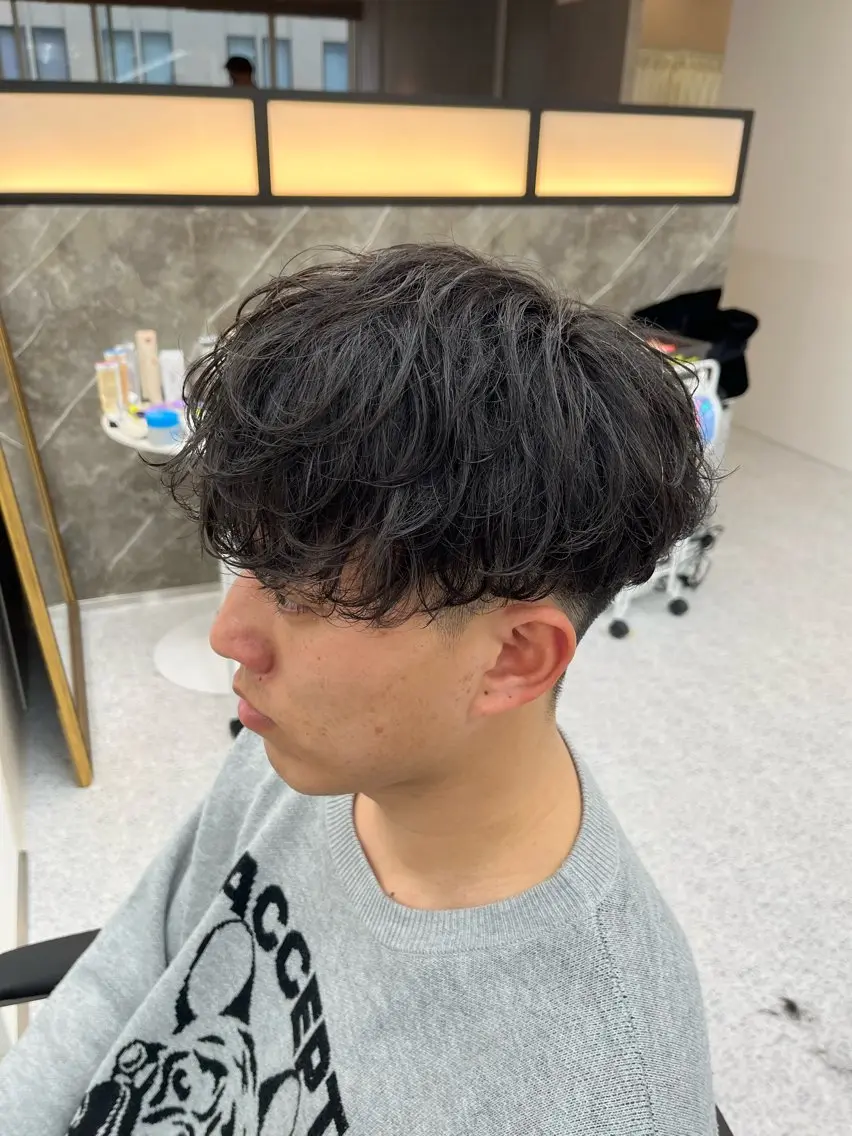 パーマ メンズ カット パーマ 小島 希星のヘアスタイル
