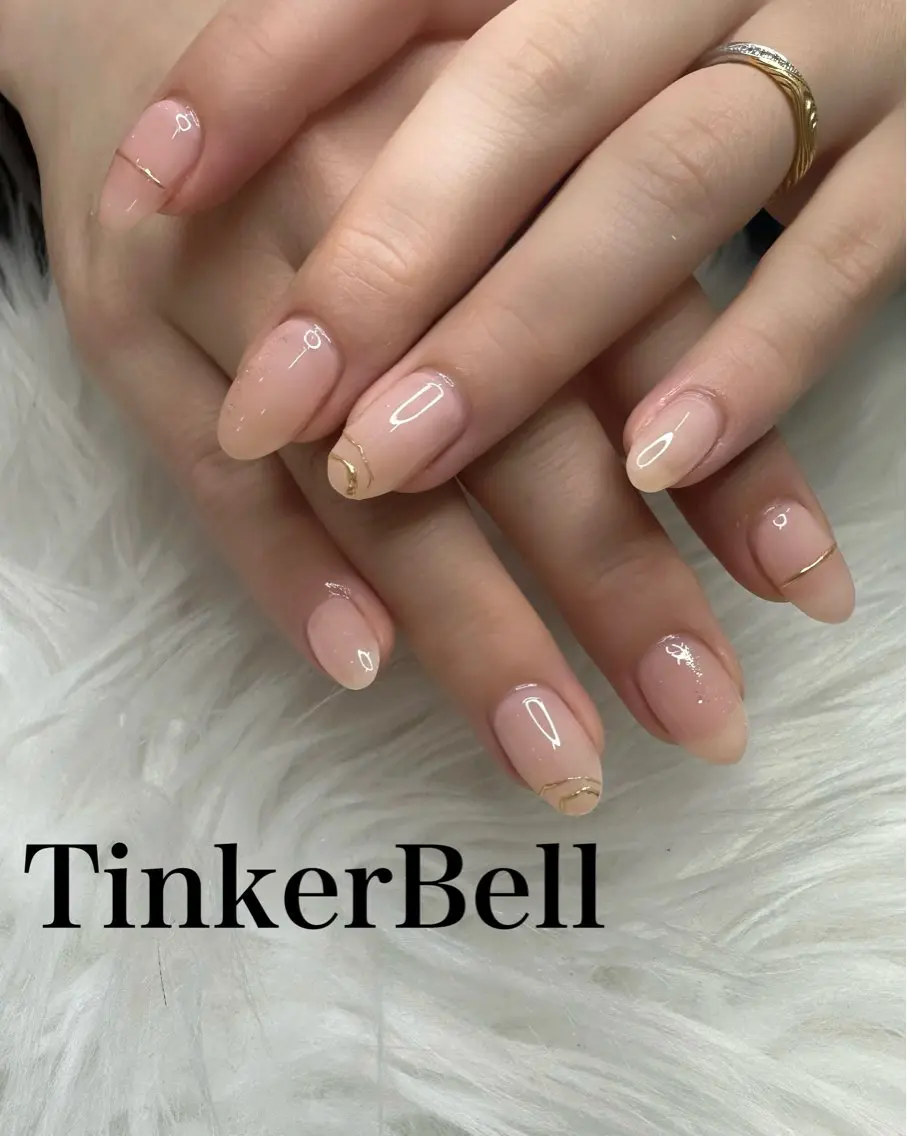 ネイル ピンク シンプルネイル ハンドネイル Tinker Bellのネイルデザイン