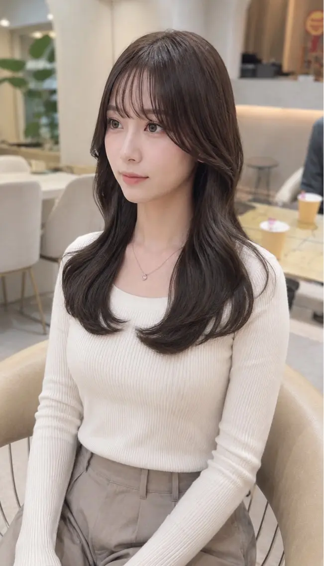 ロング カラー カット ヘアカラー トリートメント Akane レイヤー/艶カラーのヘアスタイル