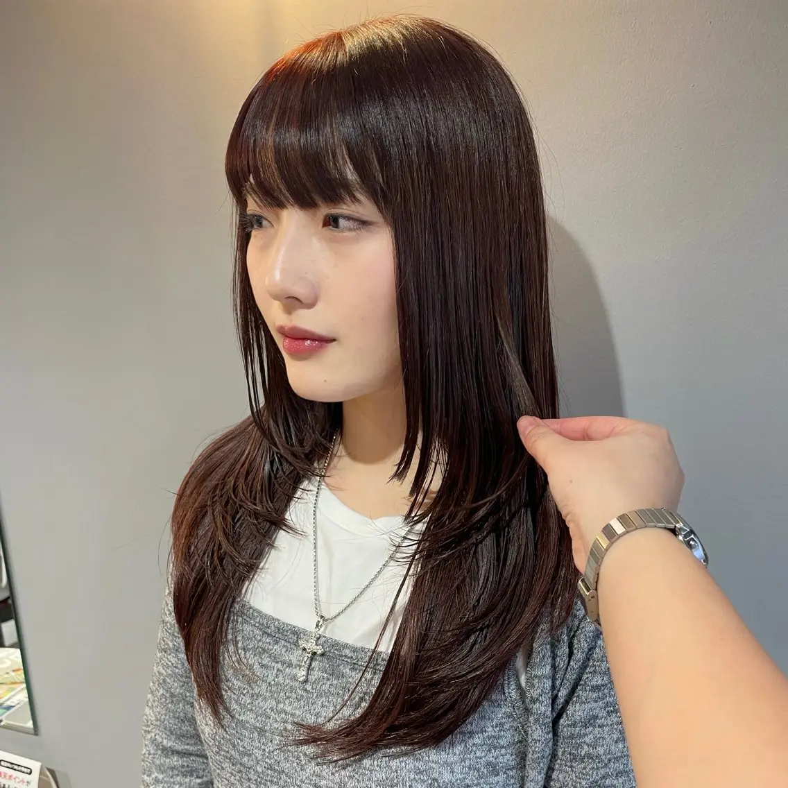 ロング カット ヘアカラー Mimi🎀ブリーチ なし透明感 Ｗカラーのヘアスタイル