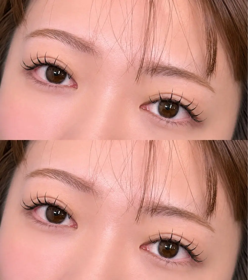 マツエク・マツパ 束感まつ毛 フラットラッシュ 韓国風マツエク パリジェンヌラッシュリフト 一重×まつ毛パーマ マツエク 韓国風束感マツエク まつパ akane♡のマツエク・マツパデザイン