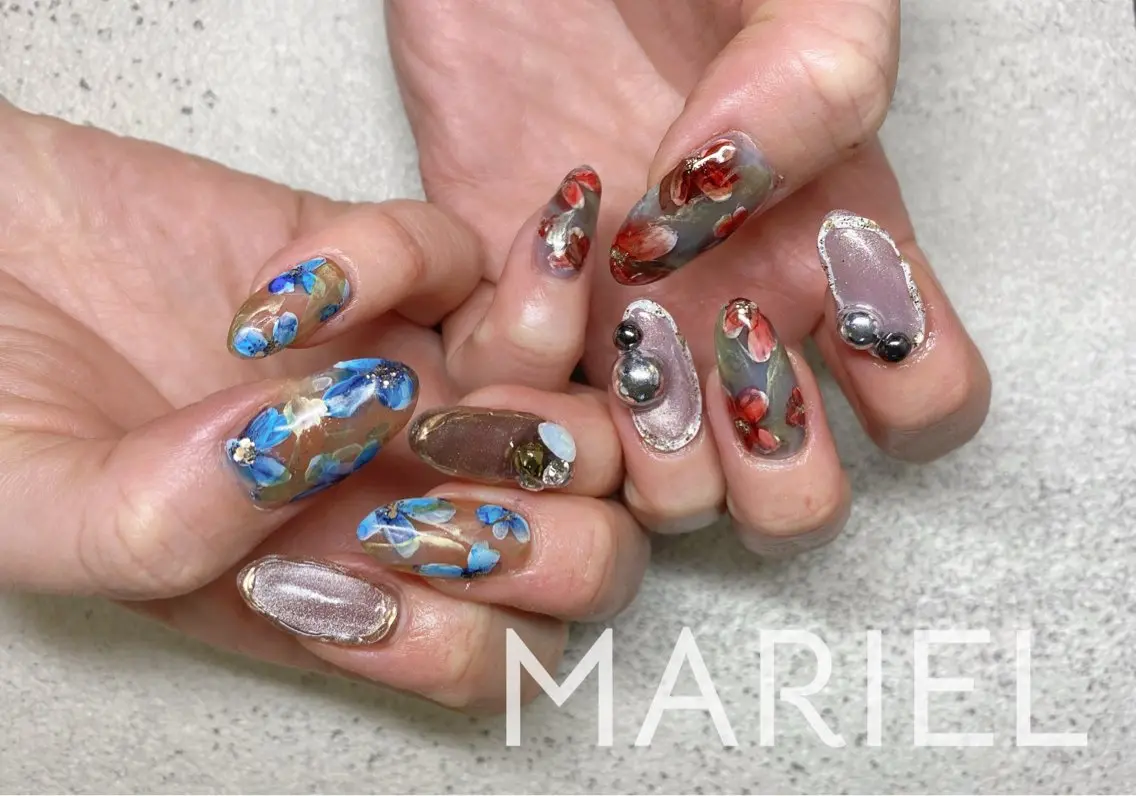 ネイル アートネイル マグネットネイル ハンドネイル nailist marieのネイルデザイン
