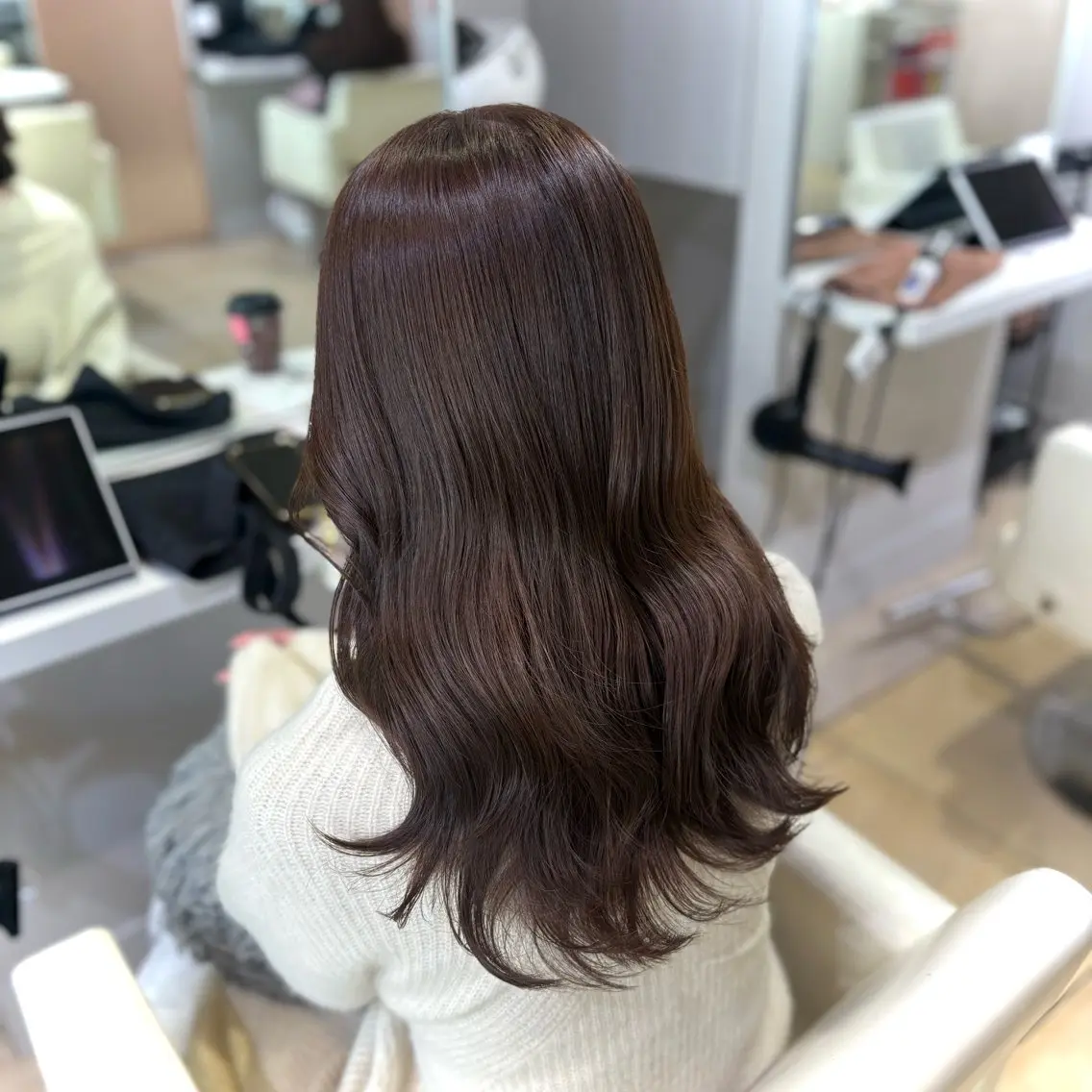 ロング カット ヘアカラー トリートメント 新宿/艶カラー 🎀韓国ヘアKANAのヘアスタイル