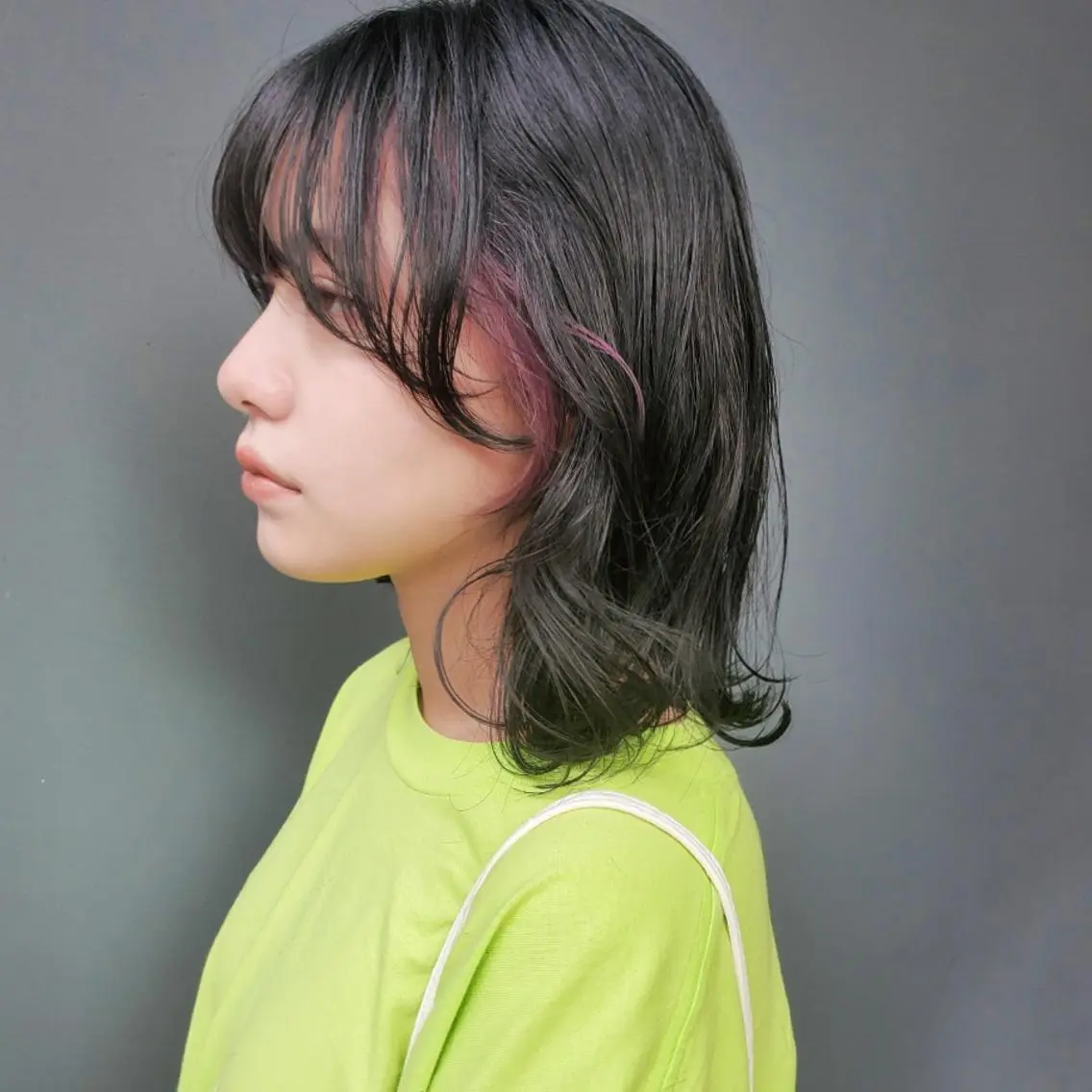 ミディアム カラー ハイライトカラー ハイライト 韓国レイヤー suzuのヘアスタイル