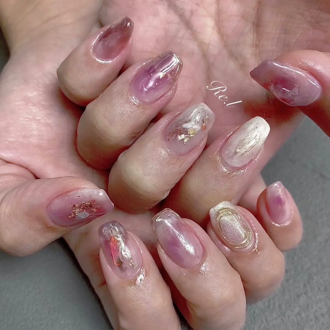 ネイル ニュアンスネイル モチの良さ◉ フィルインネイル♡のネイルデザイン