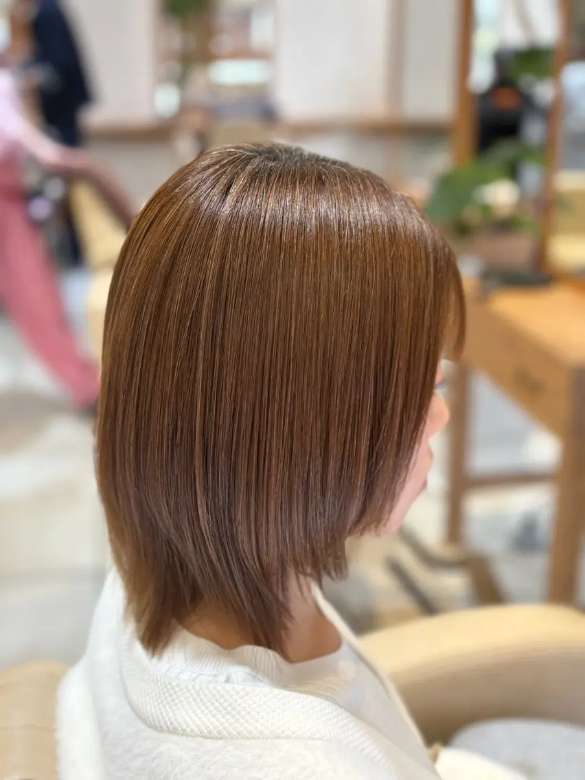 ミディアム 顔まわりレイヤー レイヤーカット preak 🖤mizuki🖤のヘアスタイル