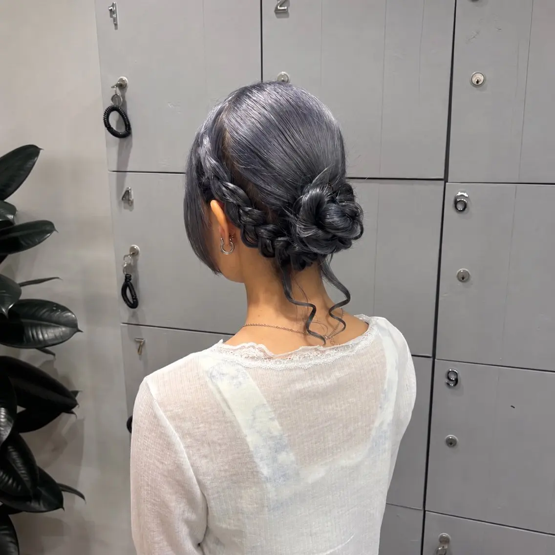 ミディアム ヘアアレンジ ヘアセット 艶カラー/アレンジ/ yuzu🐈‍⬛🩶のヘアスタイル