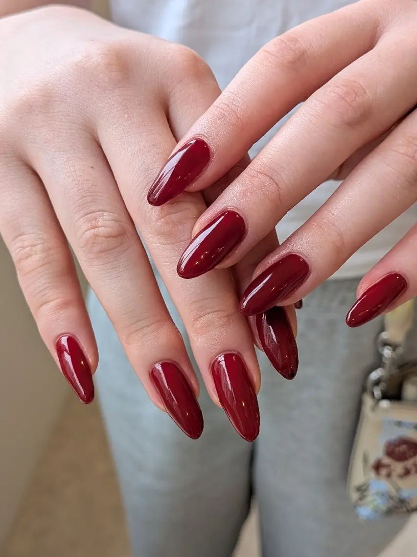 ネイル ボルドー ワンカラーネイル miel nail mayaのネイルデザイン