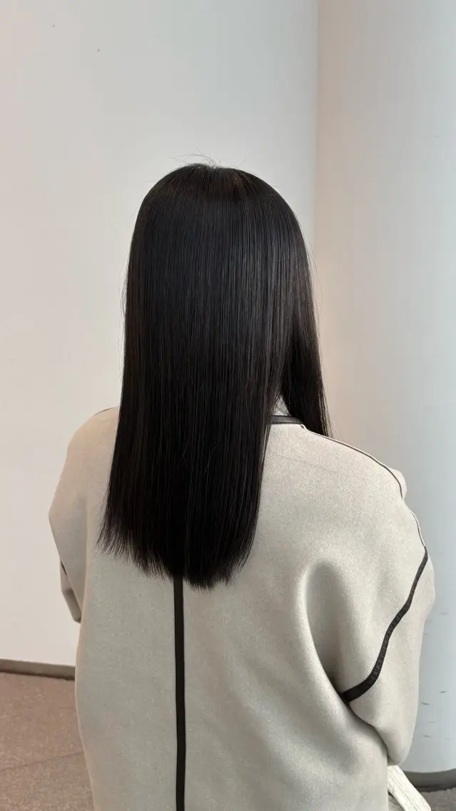 セミロング カラー ダークグレー ダークグレージュ グレージュ hair salon blossy./ちばのヘアスタイル