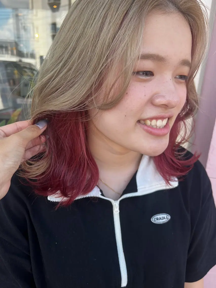ミディアム カラー アッシュ 黒髪 ブリーチ ブルーカラー ブルーブラック 🌿寄り添い型美容師 🌿yuiのヘアスタイル
