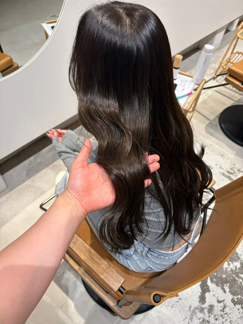 ロング カラー ベージュカラー オリーブベージュ 明瀬 咲良🩰 ヘアセットのヘアスタイル