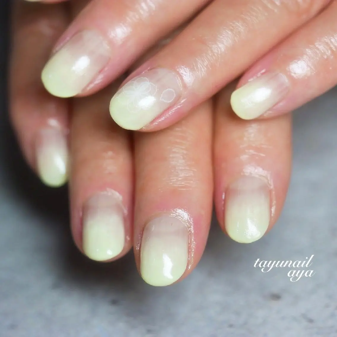ネイル アートネイル ブルー ジェルネイル グラデーション グリーン ネイルサロン 【たゆnail】のネイルデザイン