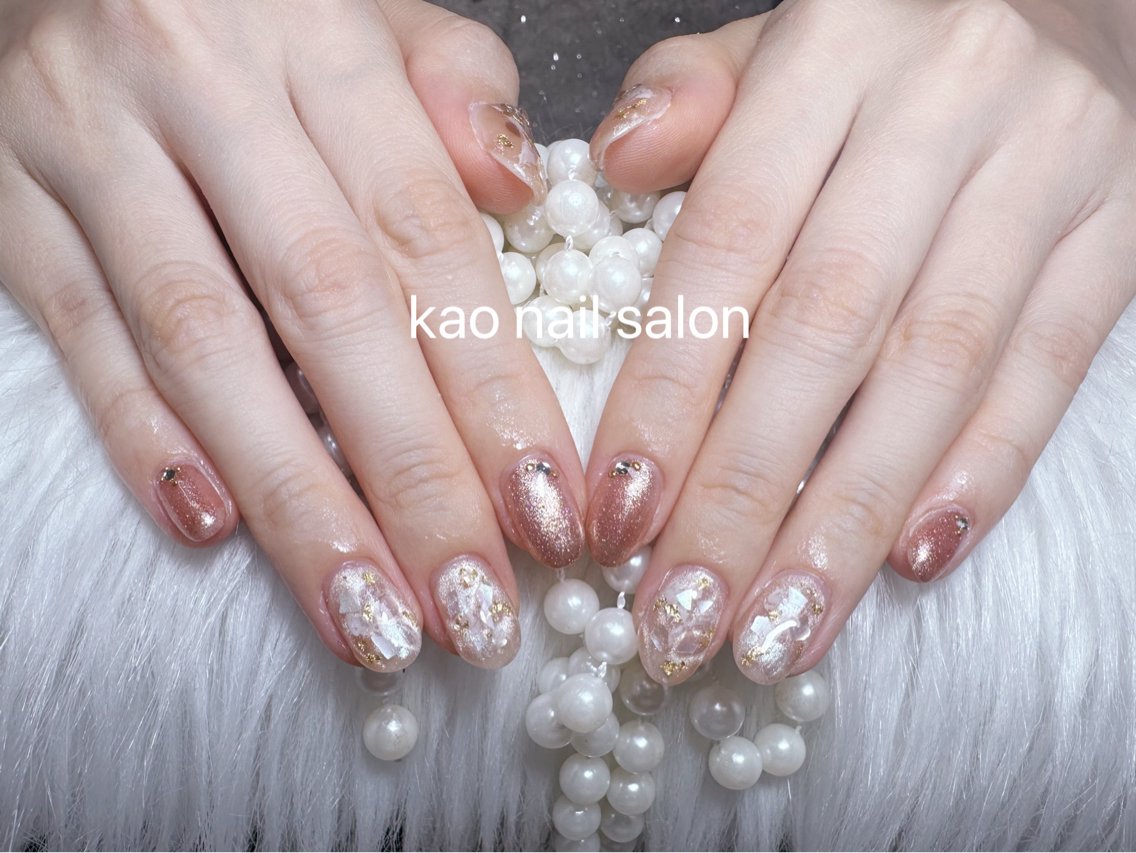 ネイル ハンドネイル kao  パラジェル マグネット/長さだしのネイルデザイン