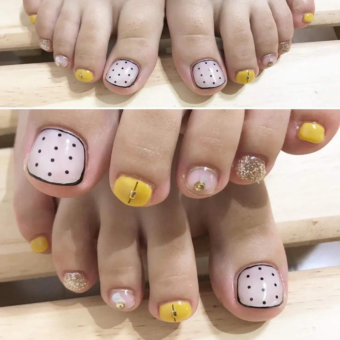ネイル ドット フットネイル シンプルネイル 春ネイル 夏ネイル フットネイル nail fufla ♡yamane♡のネイルデザイン