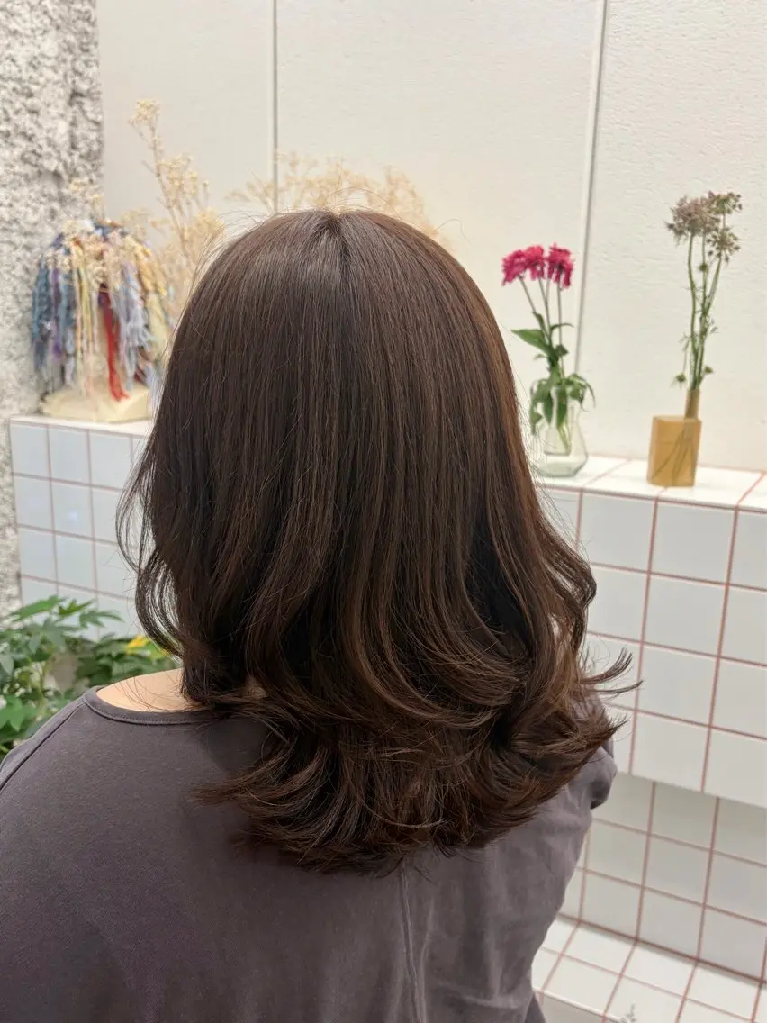 セミロング カラー ヘアカラー トリートメント 透明感カラー/名古屋 /栄/木下奈々望のヘアスタイル
