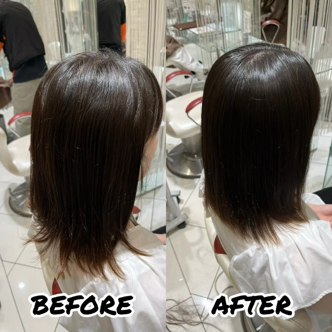 ミディアム カット 縮毛矯正 トリートメント 髪質改善美容師 鈴木のヘアスタイル