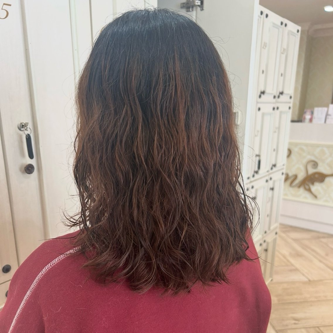 ミディアム パーマ ミディアムパーマ デジタルパーマ 安原 百愛のヘアスタイル