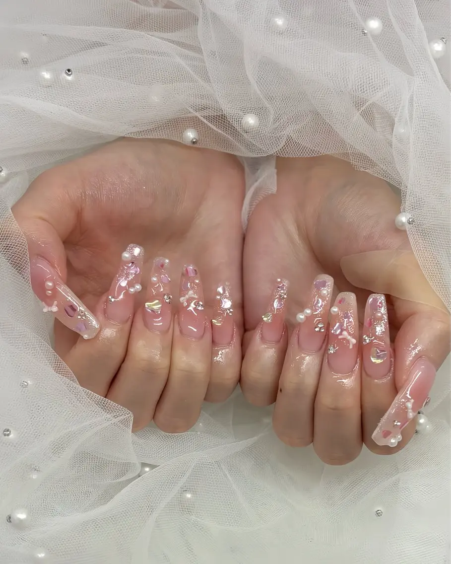 ネイル チークネイル ロングネイル 持ち込み 完全プライベート サロンYUZUHAのネイルデザイン
