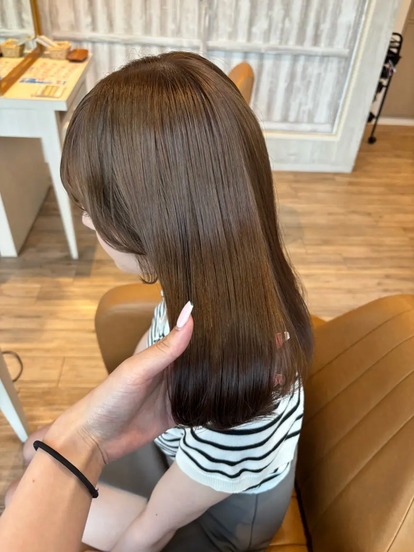 ミディアム カラー カット ヘアカラー トリートメント yui🥀/ボブ /ブリーチなしカラーのヘアスタイル