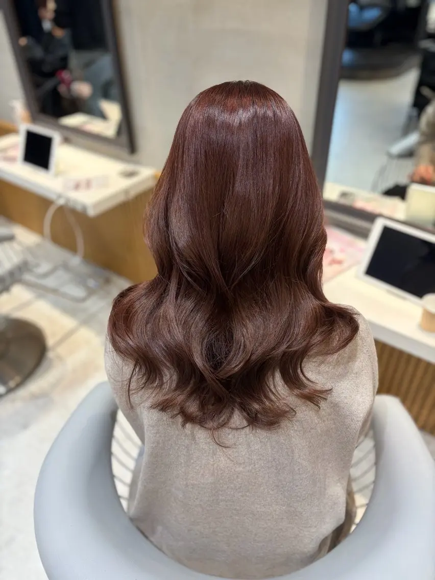 セミロング カラー カット トリートメント ヘアセット/レイヤー オリーブ/はるかのヘアスタイル