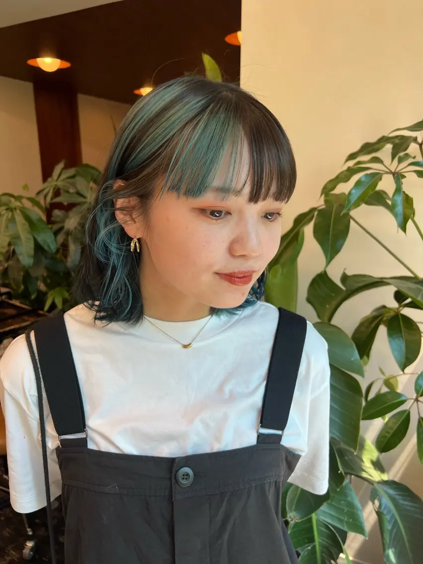 ミディアム カラー ヘアカラー ミディアムレイヤー/ 艶カラー🎀 emiのヘアスタイル