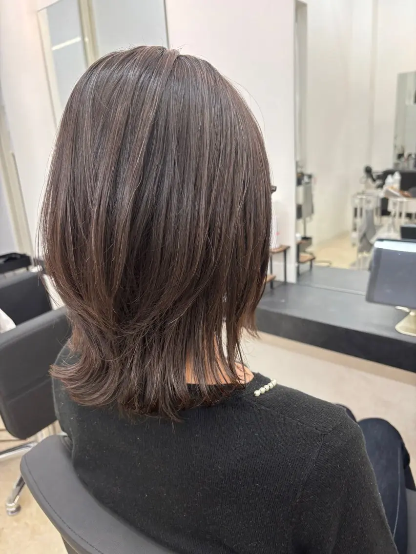 ミディアム くびれヘア くびれレイヤー レイヤーカット カット トリートメント 🎀レディース特化 山下 京華🎀のヘアスタイル