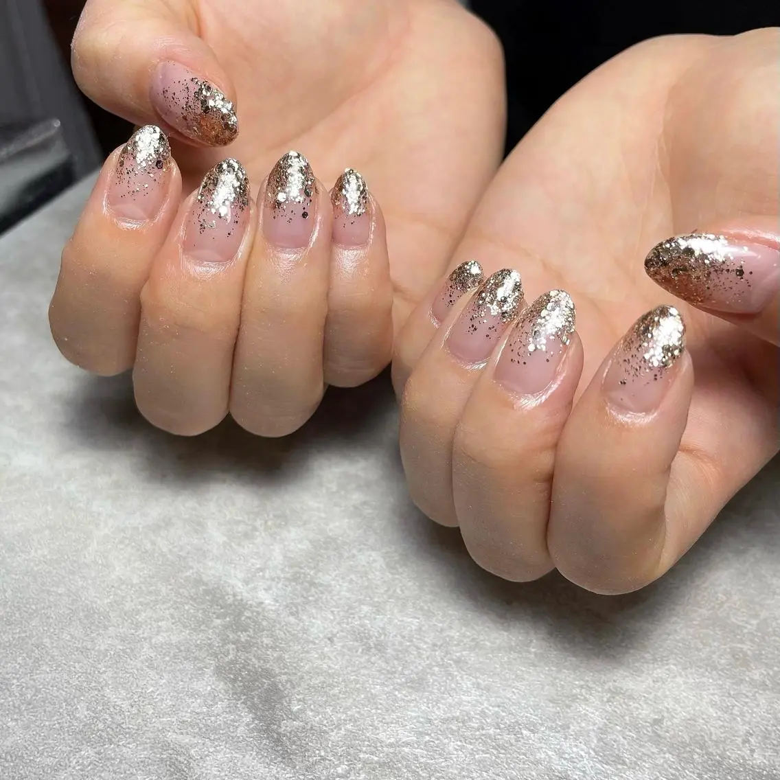 ネイル グラデーション ラメ(グリッター) ラメグラデーション arc nail KARINのネイルデザイン
