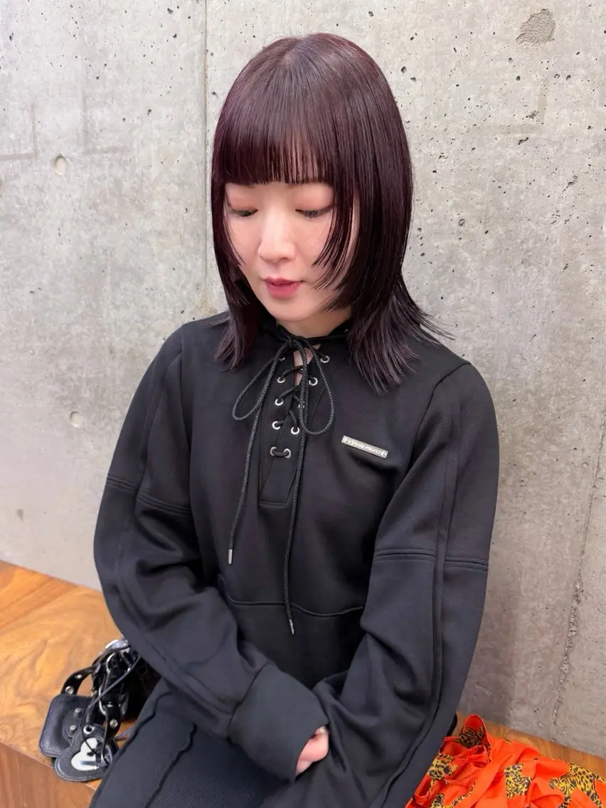ミディアム カラー パーマ ヘアアレンジ 💖美髪矯正💖 辻未侑のヘアスタイル